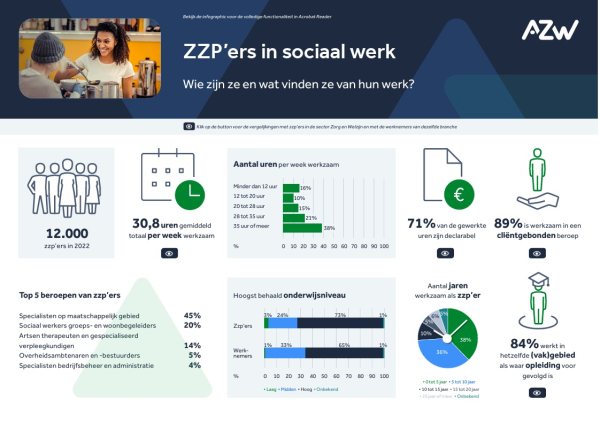 Infographic zzp'ers in sociaal werk, eerste sheet